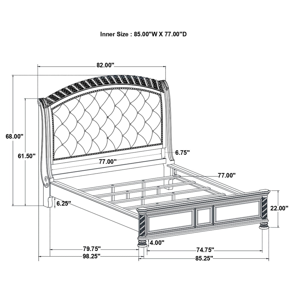Juego de dormitorio Emmett California King de 5 piezas en nogal