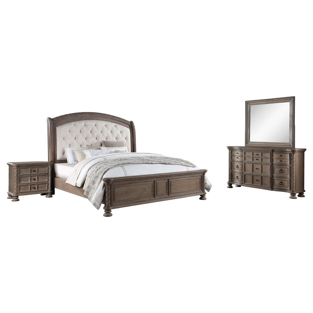 Juego de dormitorio Emmett de 4 piezas tamaño queen en nogal