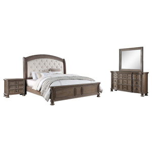 Juego de dormitorio Emmett de 4 piezas tamaño queen en nogal