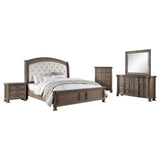 Juego de dormitorio Queen Emmett de 5 piezas en nogal