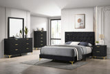 Juego de dormitorio Kendall California King de 5 piezas, color negro