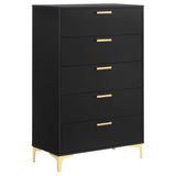 Juego de dormitorio Kendall California King de 5 piezas, color negro