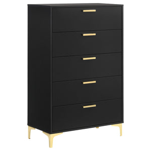 Juego de dormitorio Kendall California King de 5 piezas, color negro