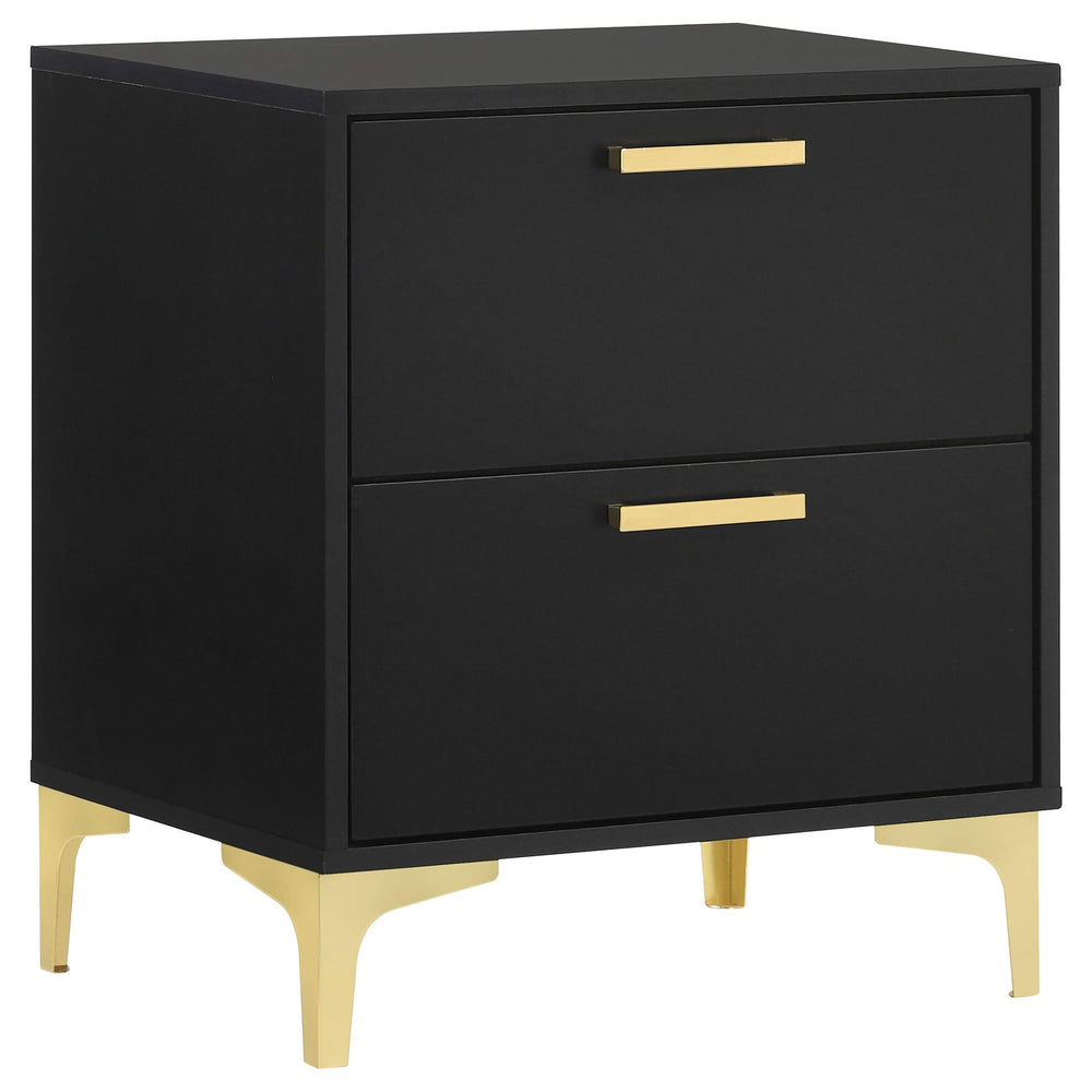 Juego de dormitorio Kendall Queen de 5 piezas, color negro