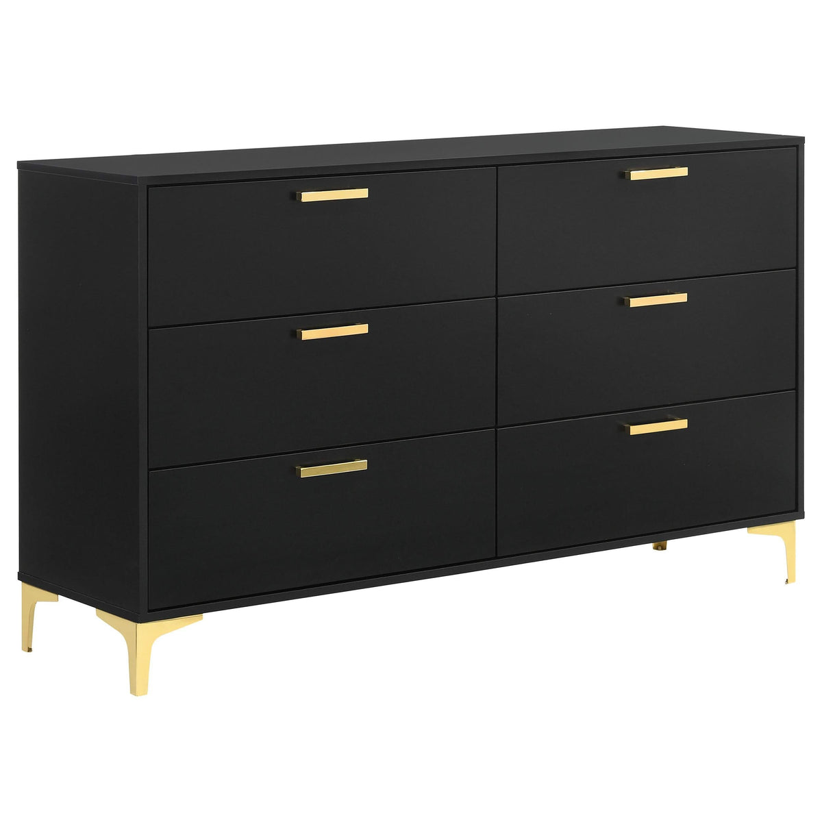 Juego de dormitorio Kendall Queen de 5 piezas, color negro