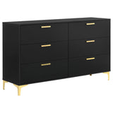 Juego de dormitorio Kendall Queen de 5 piezas, color negro
