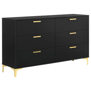 Juego de dormitorio Kendall Queen de 5 piezas, color negro