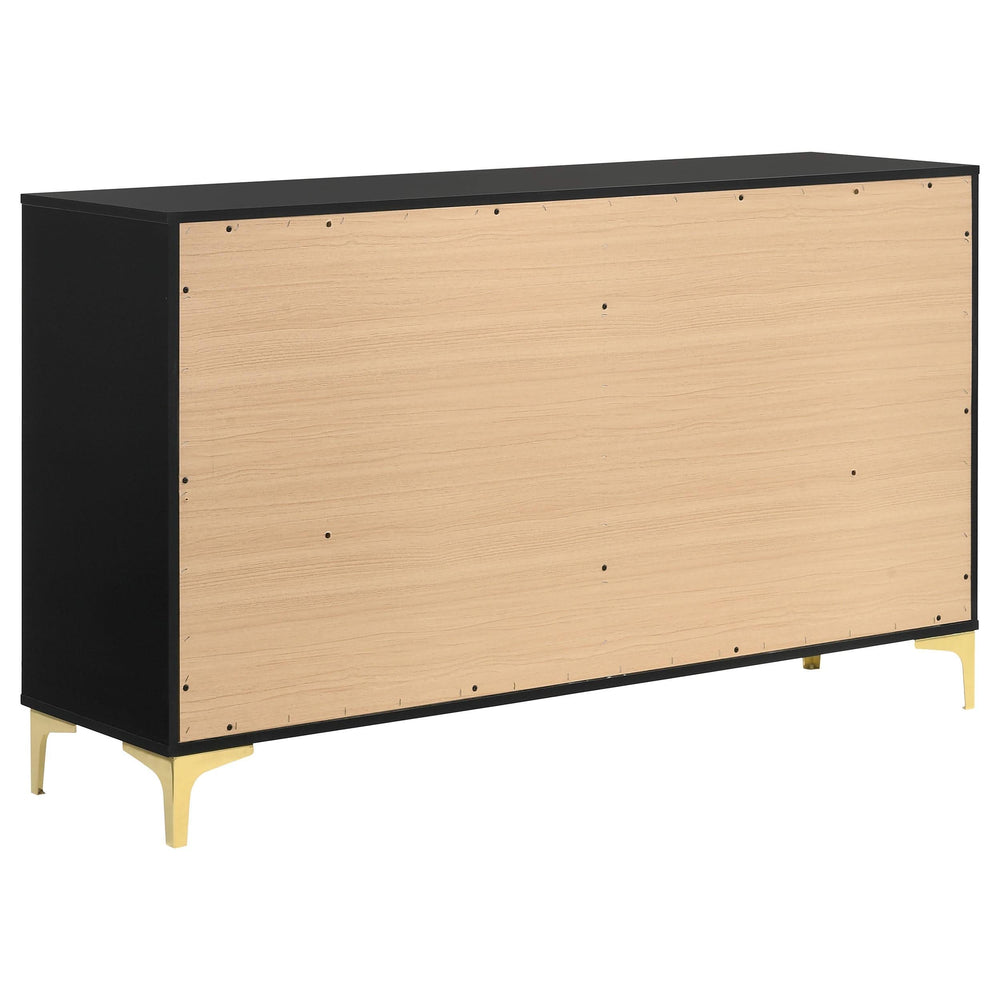 Juego de dormitorio Kendall Queen de 5 piezas, color negro