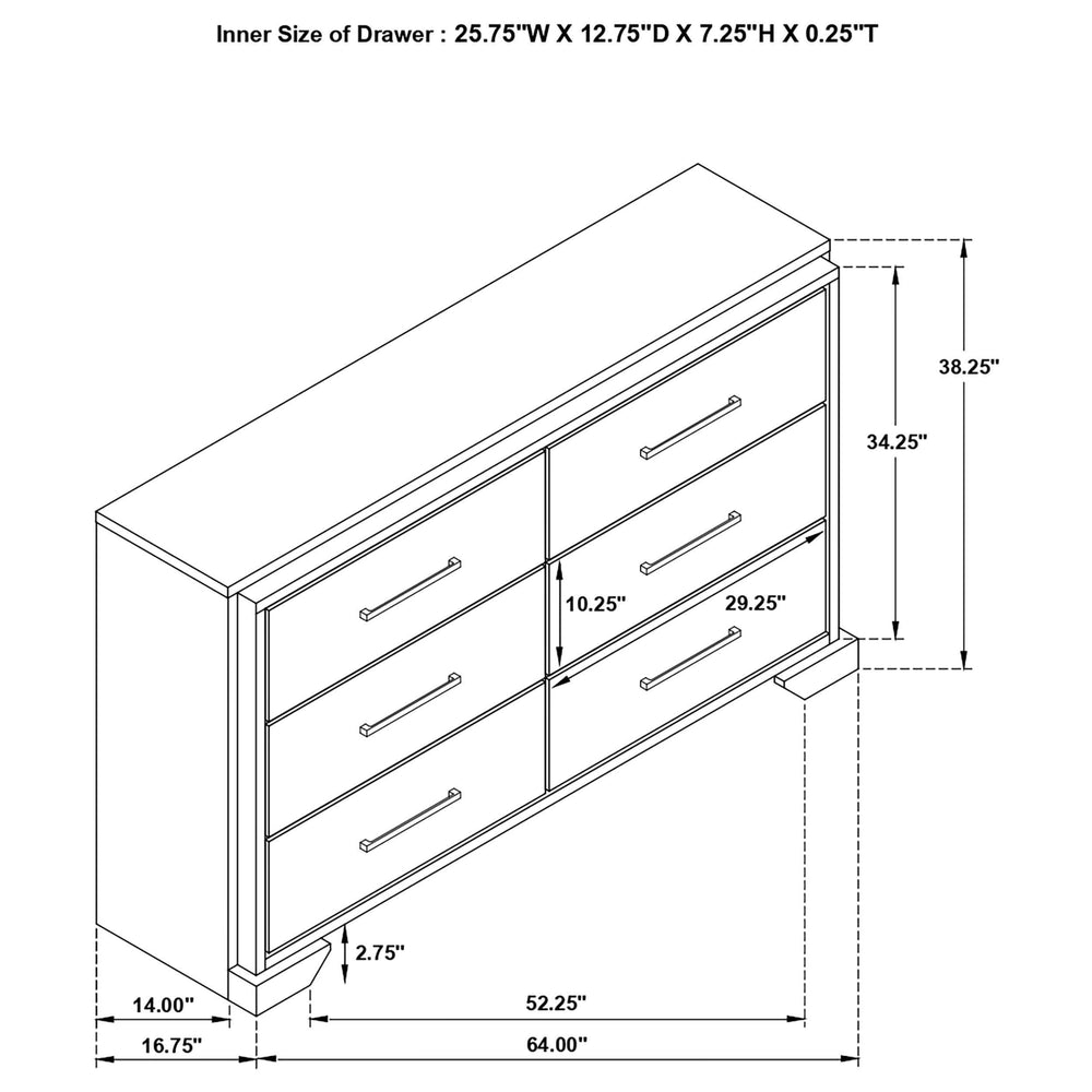 Juego de dormitorio Baker Eastern King de 4 piezas en color topo claro