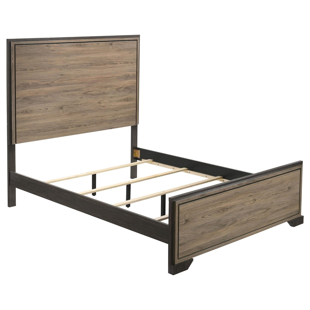 Cama Baker Wood California King con paneles en color topo claro