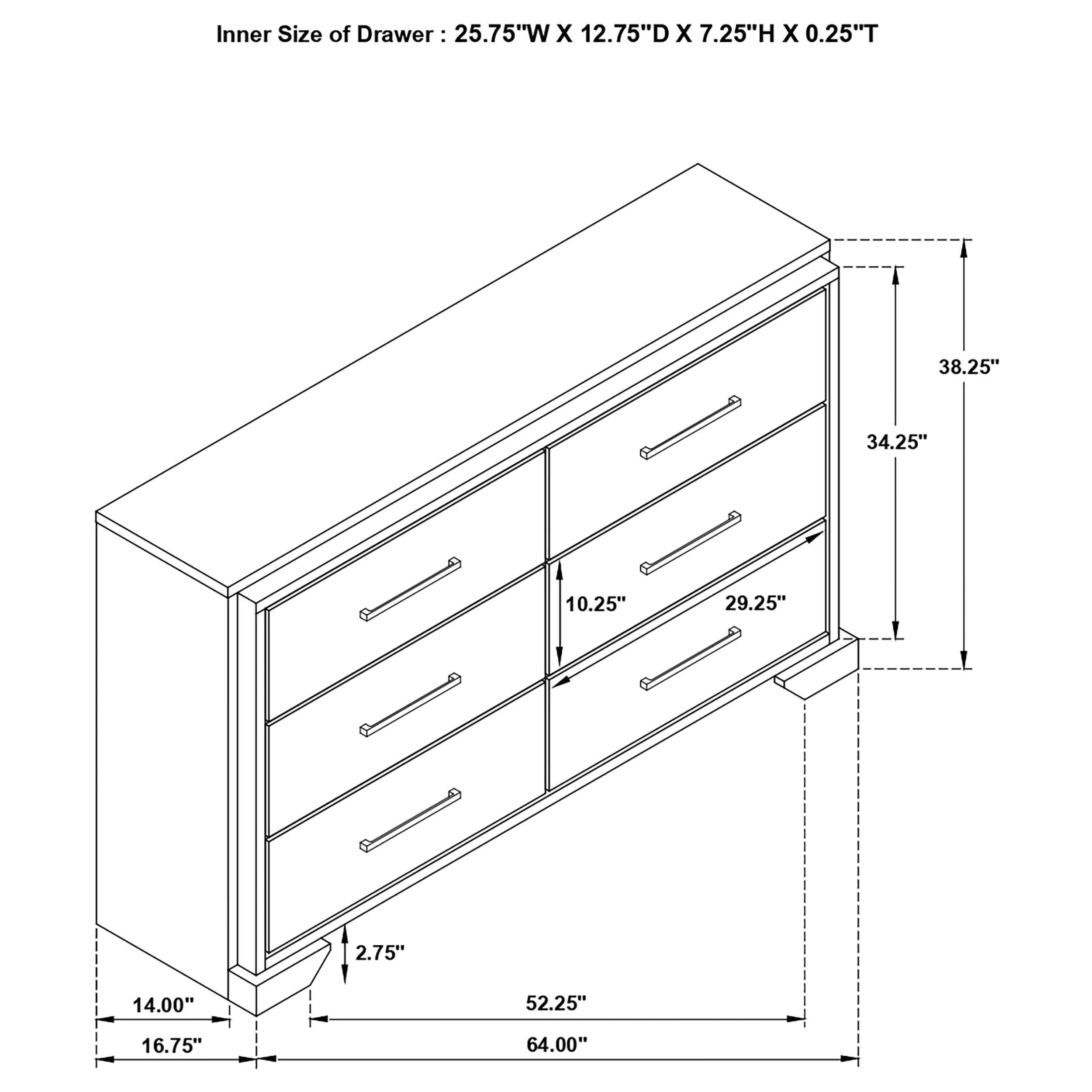 Baker 6-drawer Dresser Light Taupe