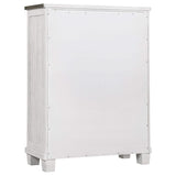 Juego de dormitorio Lilith de 5 piezas tamaño Queen en blanco desgastado