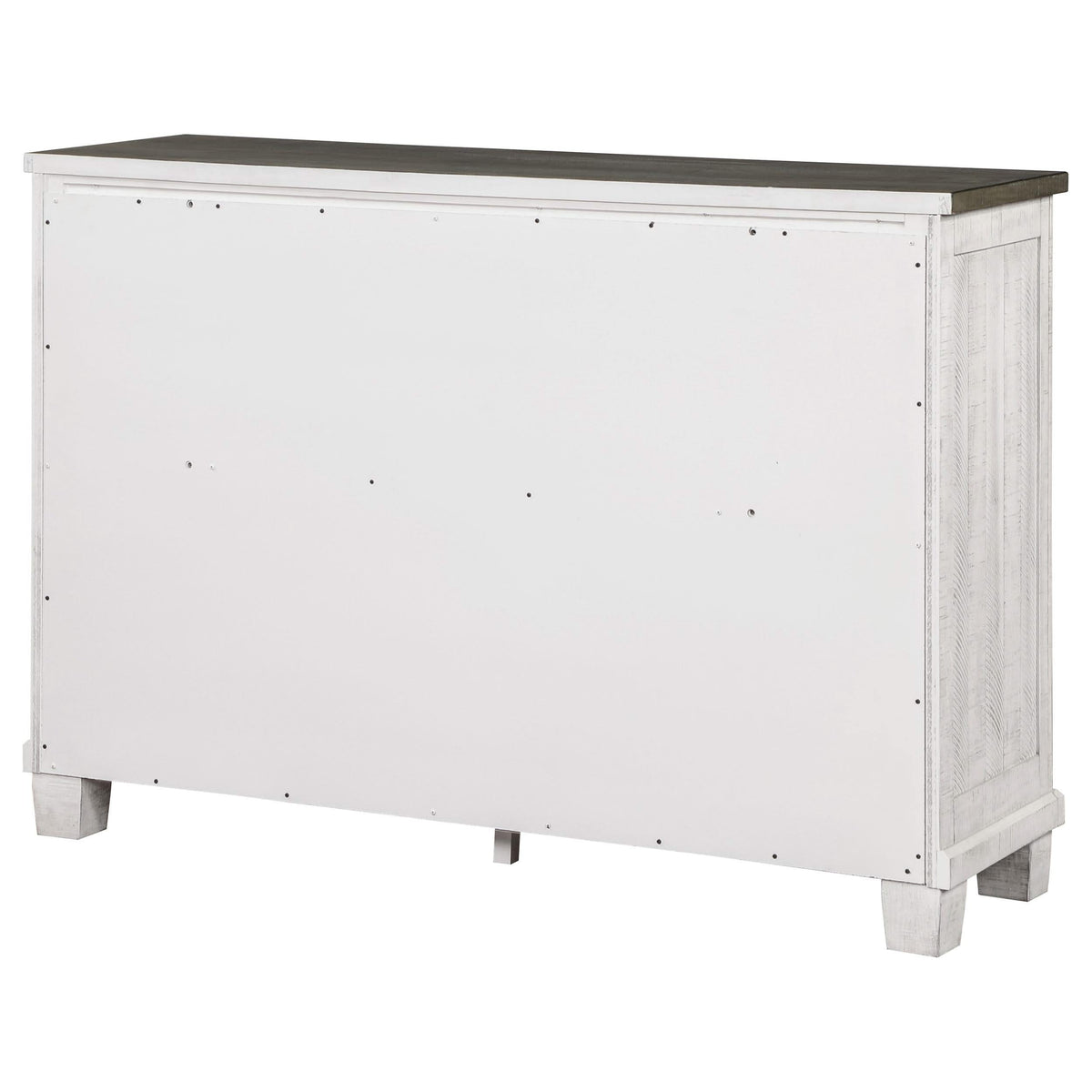 Cómoda Lilith de 7 cajones en blanco desgastado