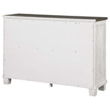 Cómoda Lilith de 7 cajones en blanco desgastado