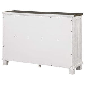 Cómoda Lilith de 7 cajones en blanco desgastado
