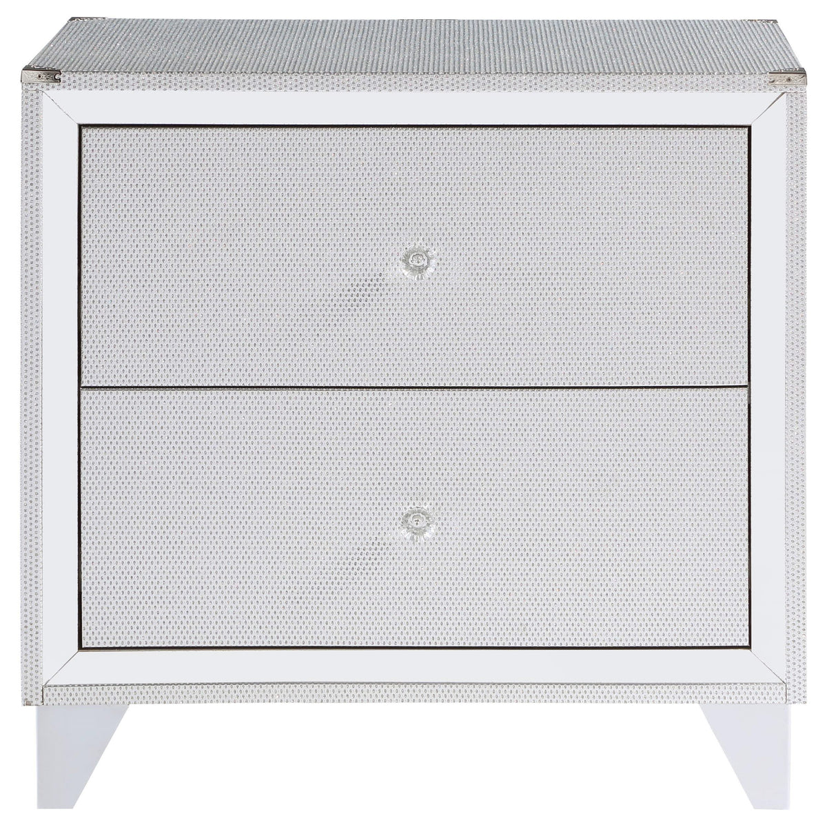 Juego de dormitorio Larue California King de 4 piezas, color plateado
