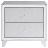 Juego de dormitorio Larue California King de 4 piezas, color plateado