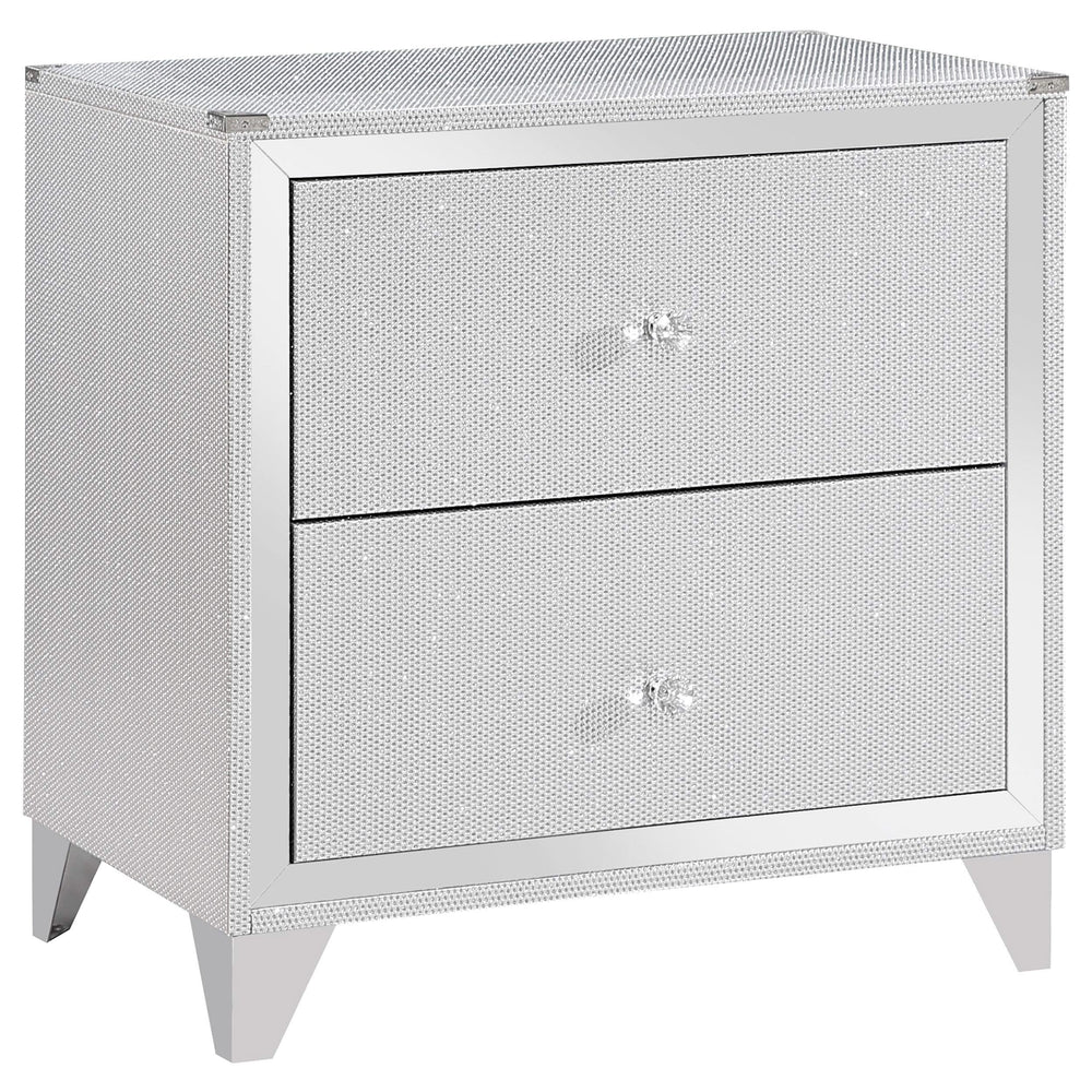 Juego de dormitorio Larue California King de 5 piezas, plateado