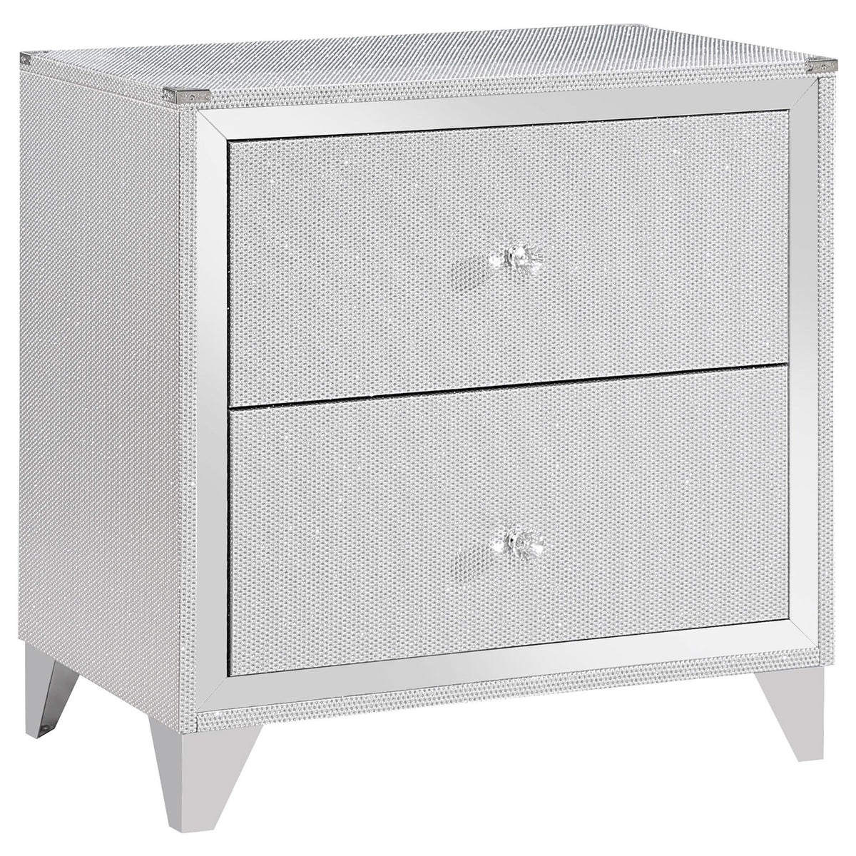 Juego de dormitorio Larue California King de 5 piezas, plateado