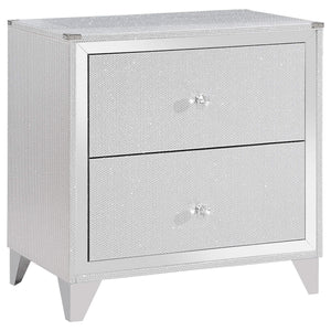Juego de dormitorio Larue California King de 5 piezas, plateado