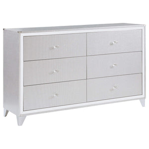 Juego de dormitorio Larue California King de 5 piezas, plateado