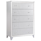 Juego de dormitorio Larue California King de 5 piezas, plateado