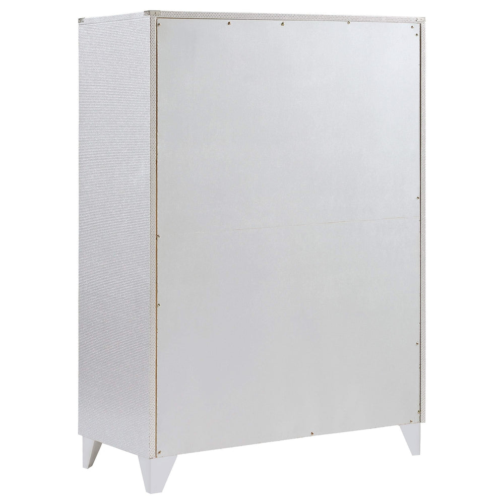 Juego de dormitorio Larue California King de 5 piezas, plateado