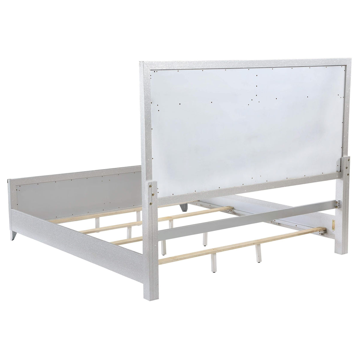 Juego de dormitorio Larue de 5 piezas tamaño Queen, color plateado
