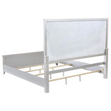 Juego de dormitorio Larue de 5 piezas tamaño Queen, color plateado