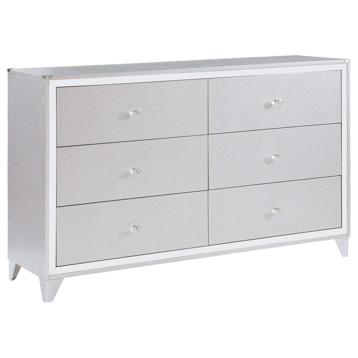 Juego de dormitorio Larue de 5 piezas tamaño Queen, color plateado