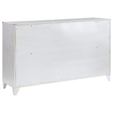 Juego de dormitorio Larue de 5 piezas tamaño Queen, color plateado