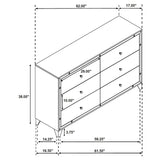 Larue 6-drawer Dresser Silver