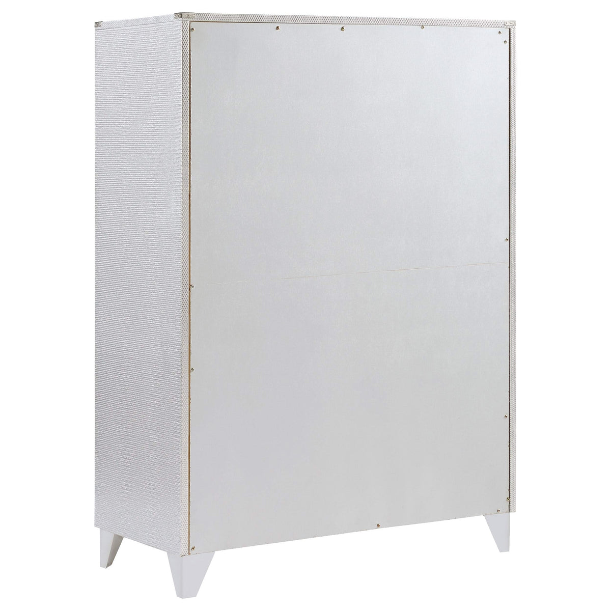 Cómoda de dormitorio Larue de 5 cajones plateada