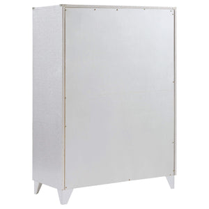 Cómoda de dormitorio Larue de 5 cajones plateada
