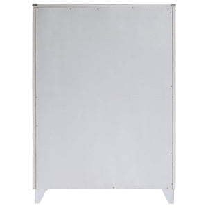 Cómoda de dormitorio Larue de 5 cajones plateada