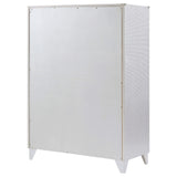 Cómoda de dormitorio Larue de 5 cajones plateada