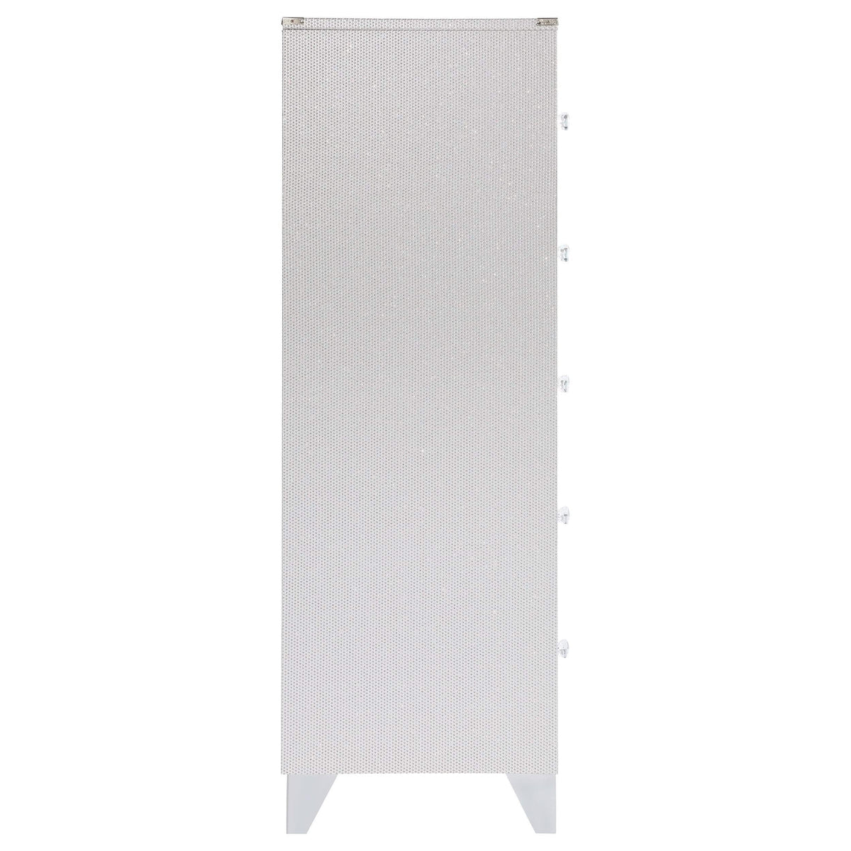 Cómoda de dormitorio Larue de 5 cajones plateada