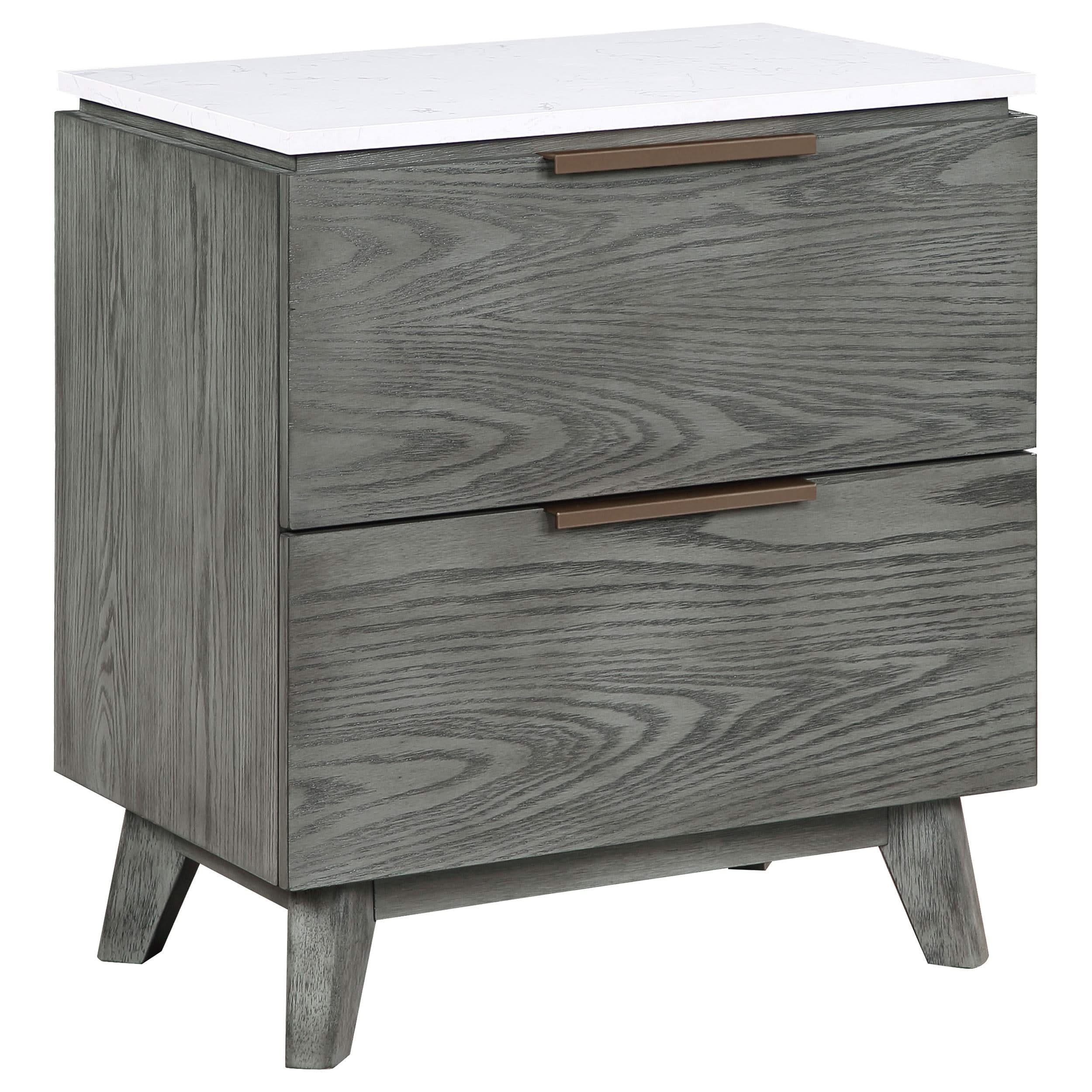 Juego de dormitorio Nathan Eastern King de 4 piezas en gris