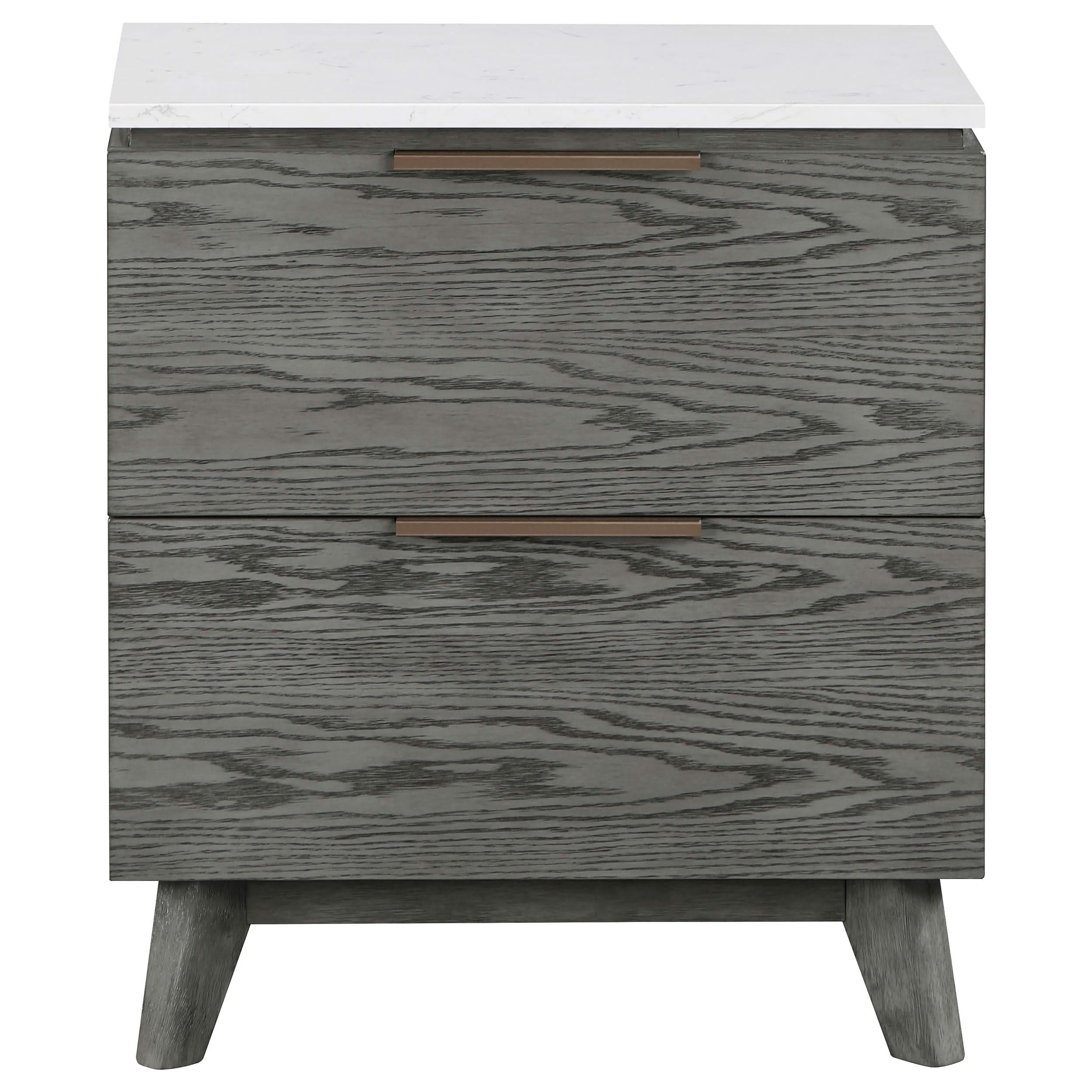 Juego de dormitorio Nathan Eastern King de 4 piezas en gris