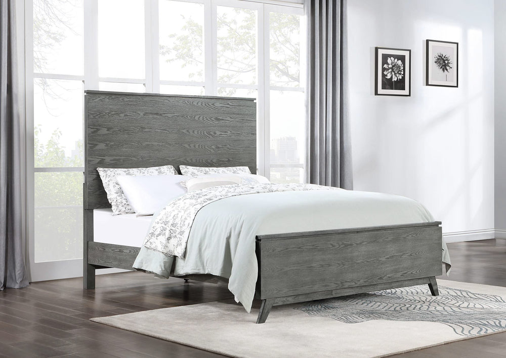 Cama Nathan Wood Eastern King con paneles en gris