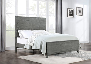 Cama Nathan Wood Eastern King con paneles en gris