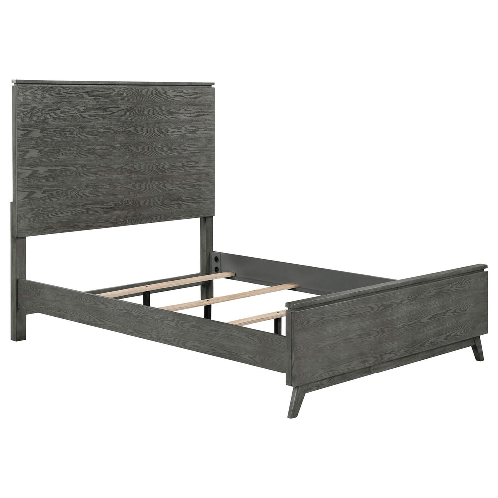 Cama Nathan Wood Eastern King con paneles en gris