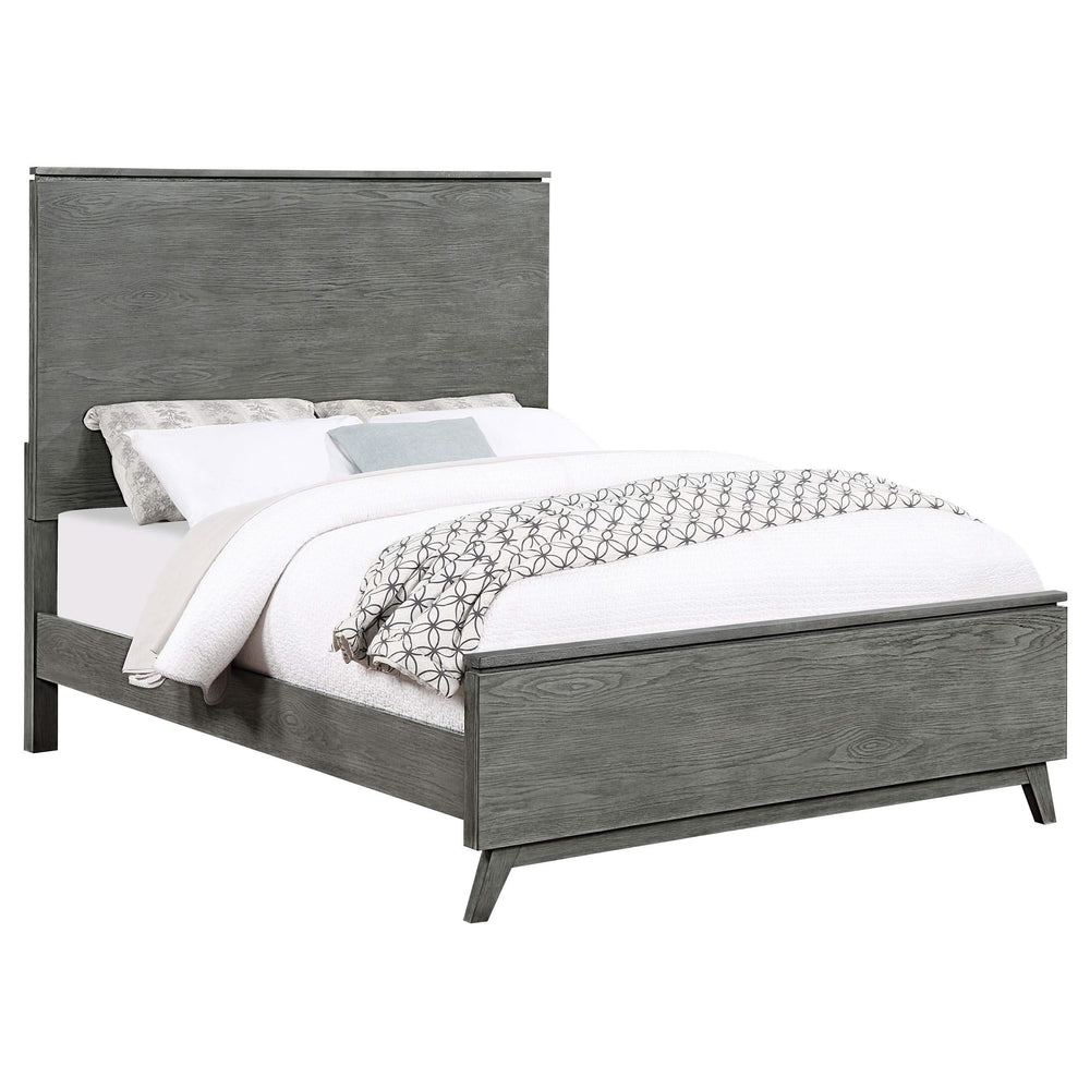 Cama Nathan Wood Eastern King con paneles en gris