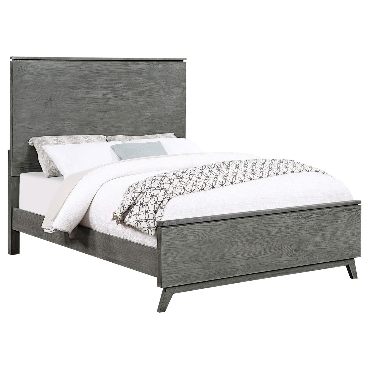 Cama Nathan Wood Eastern King con paneles en gris