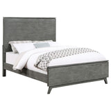 Cama Nathan Wood Eastern King con paneles en gris