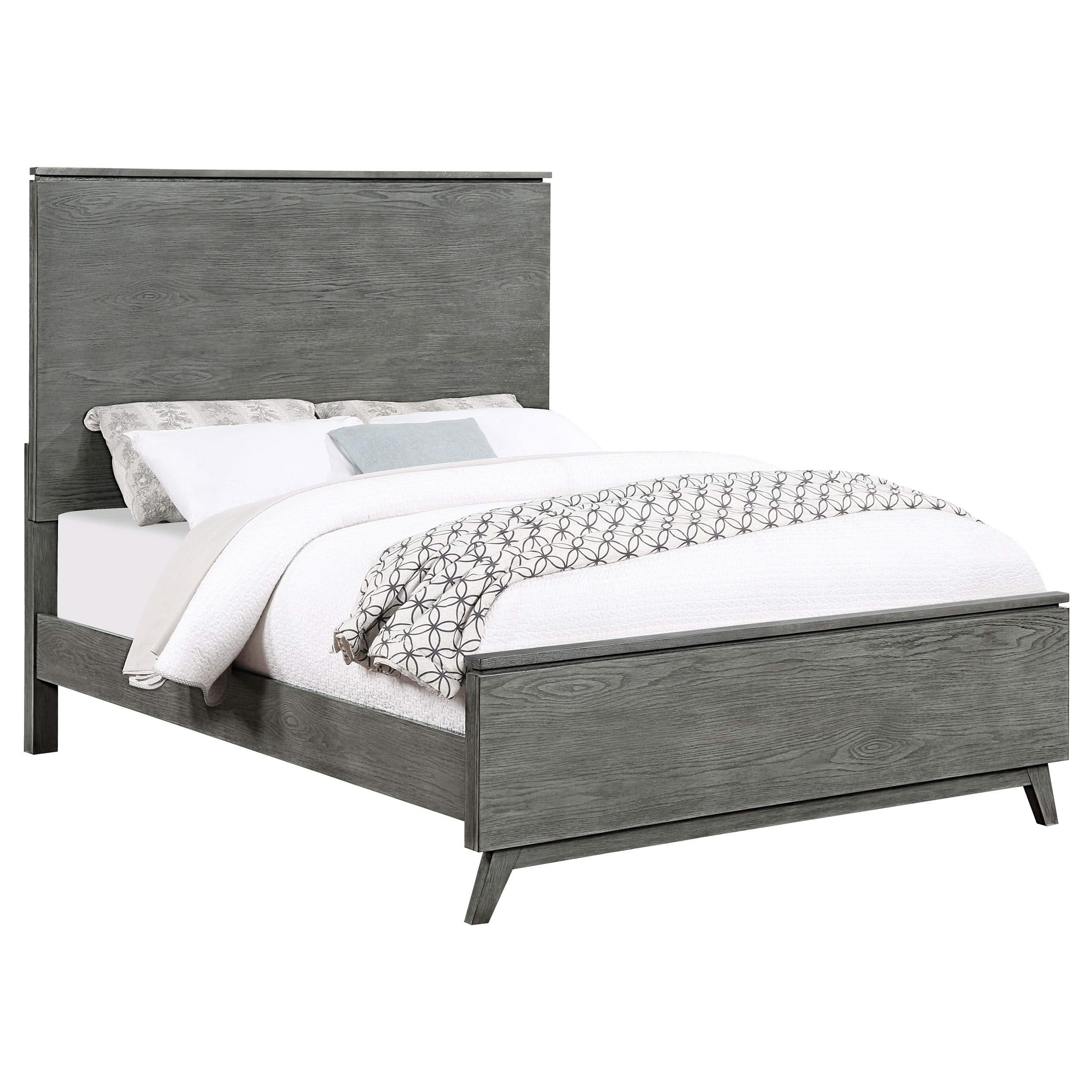 Cama Nathan Wood Eastern King con paneles en gris