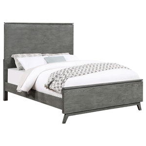 Cama Nathan Wood Eastern King con paneles en gris