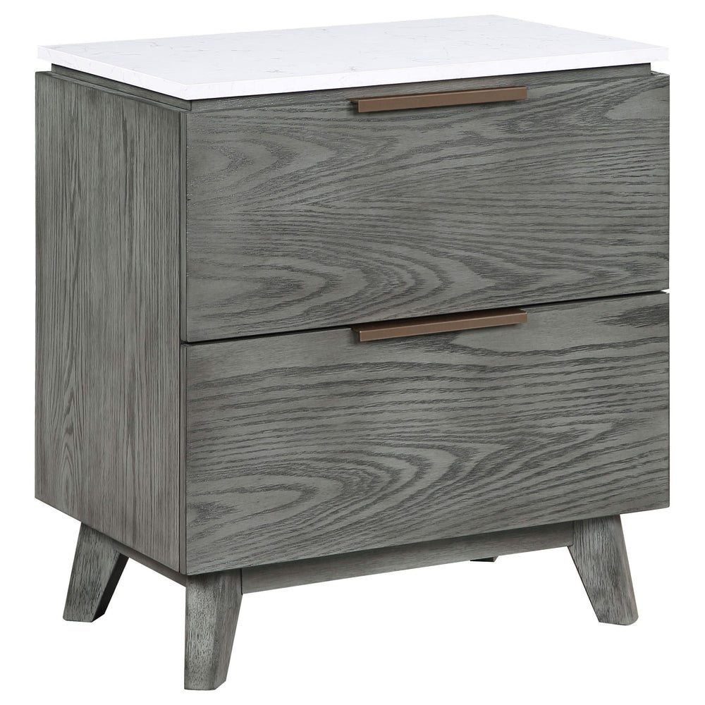 Juego de dormitorio Nathan California King de 5 piezas, gris
