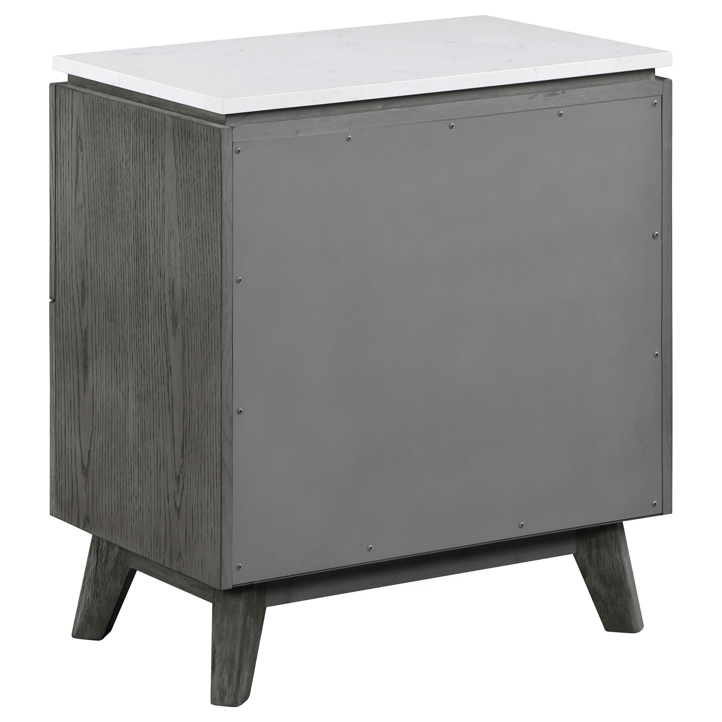 Juego de dormitorio Nathan California King de 5 piezas, gris