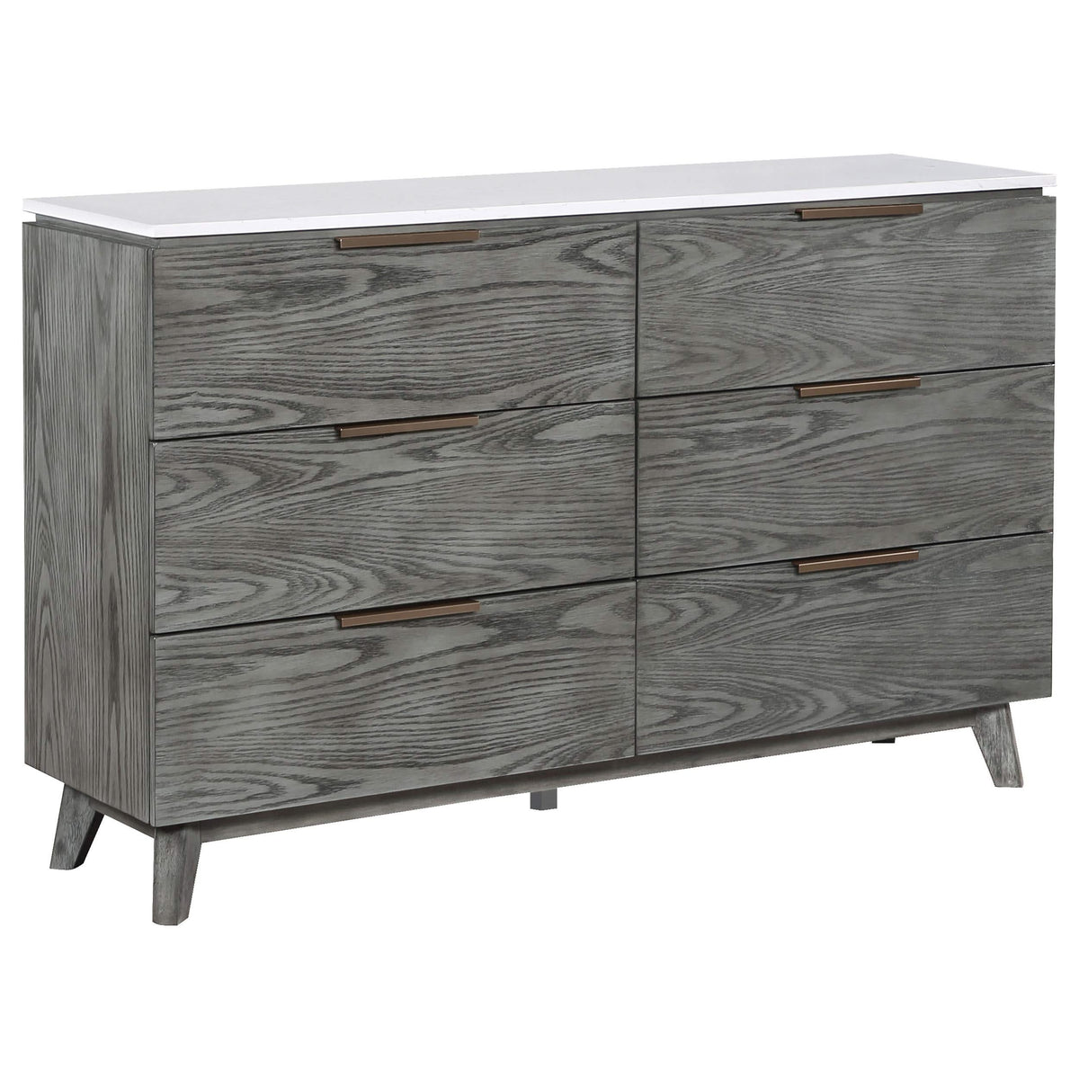 Juego de dormitorio Nathan California King de 5 piezas, gris